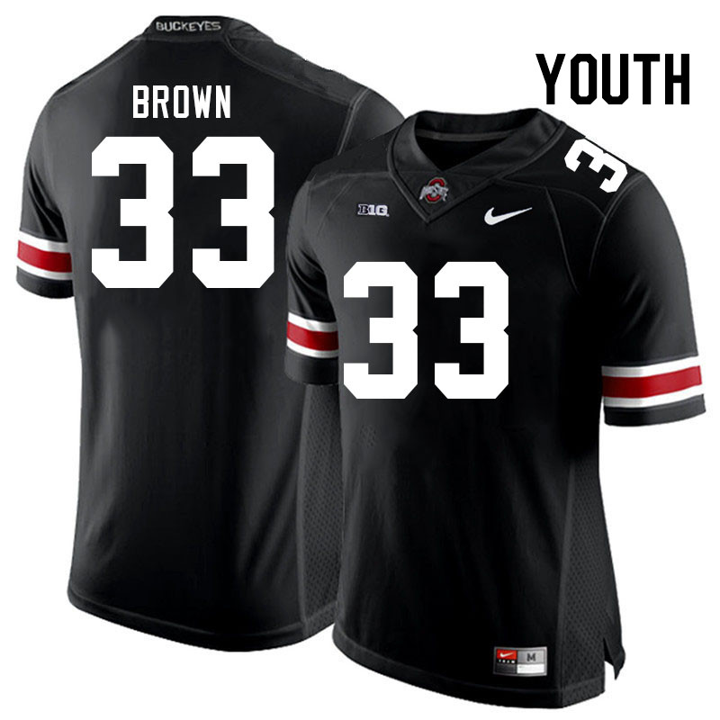 Youth #33 Devin Brown Ohio State Buckeyes College Football Jerseys Stitched-Black